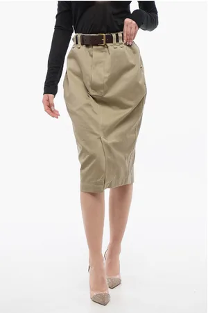 Saint Laurent Pencil Skirt with Leather Belt