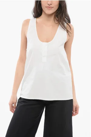 Saint Laurent Deep-neckline HENLEY Tank Top