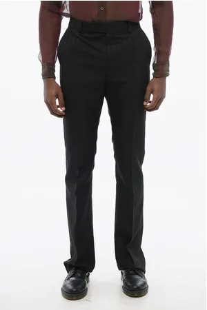 Céline Pinstriped Wool Pants with Hidden Fastening
