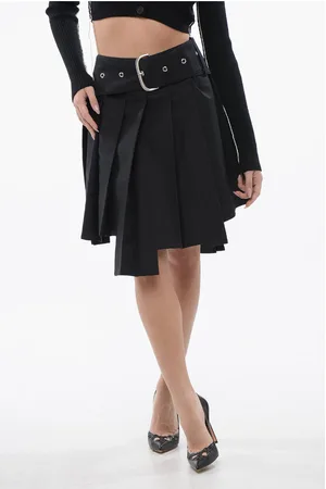 OFF-WHITE Pleated ASYM Mini Skirt With Maxi Buckle