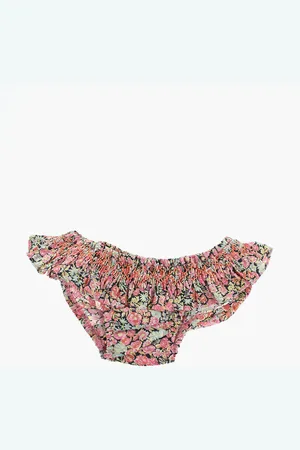BONPOINT Ruffled Bikini Bottom with Floral Motif
