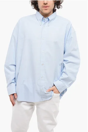 STUDIO NICHOLSON Solid Color RUSKIN Shirt with Button-Down Collar