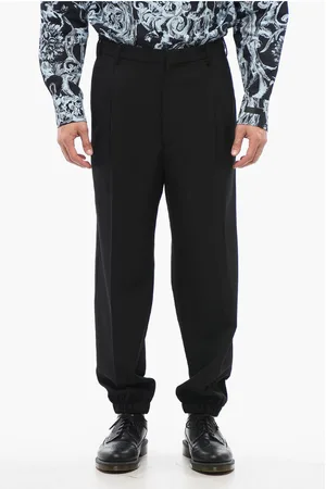 Prada Double-pleated Pants with Side Velour Band