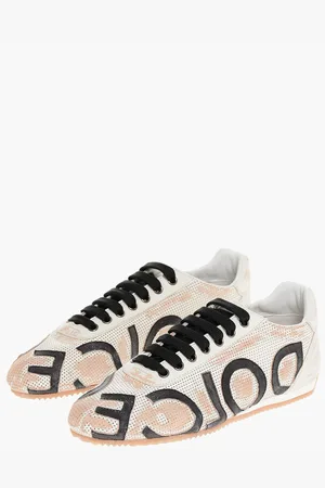 Dolce & Gabbana Leather Low-Top Sneakers With Maxi logo