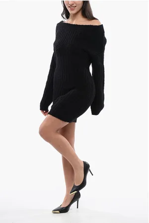 Dsquared2 Alpaca Blend Off-Shoulder Dress
