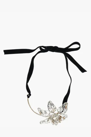 Lanvin Thread Necklace with Flower Shaped Pendant Embellished with