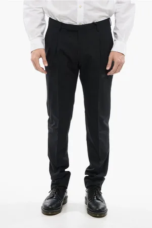 corneliani CC COLLECTION 4-Pocketed Wool Blend Pants with Belt Loops
