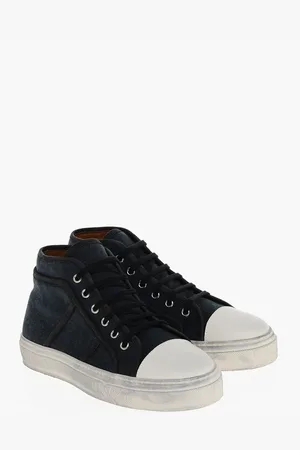 Dolce & Gabbana Vintage Effect Canvas Mid-Top Sneakers