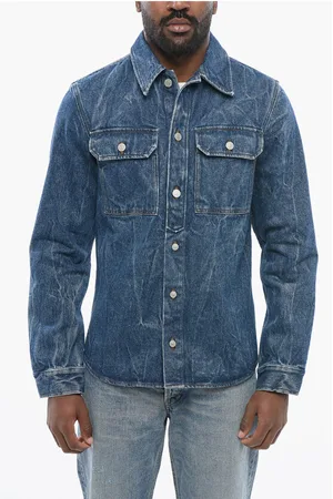 DRIES VAN NOTEN Dark Washed Denim Shirt with Breast-pockets