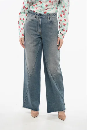 Givenchy Transversal Stitched Delavè Denims with Raw-cut Hem 27cm