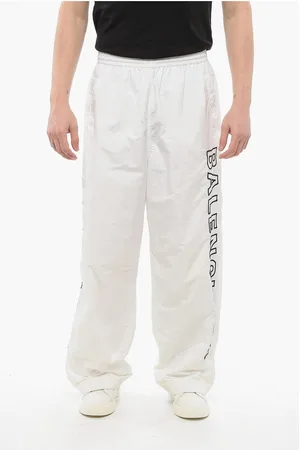 Balenciaga Elastic Waistbanded Wide Leg Pants with Embroidered Logo