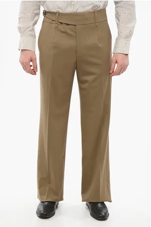 Dolce & Gabbana Stretch Virgin Wool Pants with Side Martingale