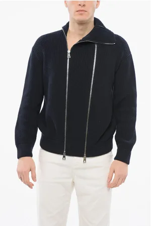 Bottega Veneta Cotton Blend DB ZIP-UP Pullover with Double Front Zip