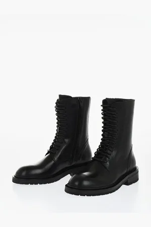 ANN DEMEULEMEESTER Leather DANNY Combat Boots With Tank Sole