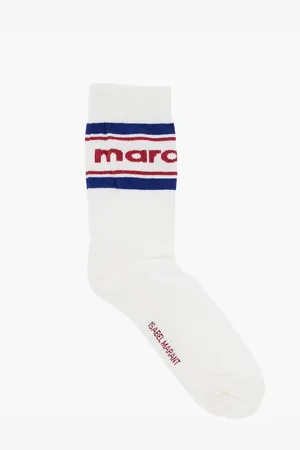 Isabel Marant Solid Color Long Socks with Contrasting Logo
