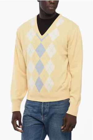 DUNST Argyle Motif V-Neck Sweater