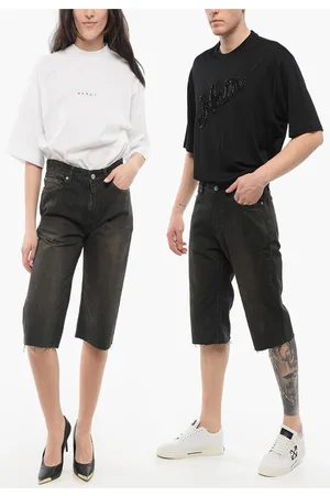 Balenciaga Dark Wash UNISEX Denim Shorts with Raw-cut Hem