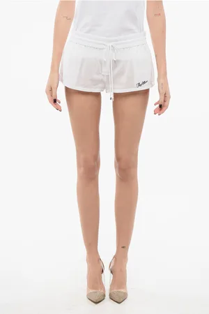 The Attico Lightweight Cotton Shorts with Contrasting Logo