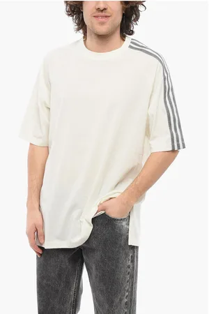 adidas Y-3 Solid Color Crew-Neck T-shirt with Contrasting Embroider