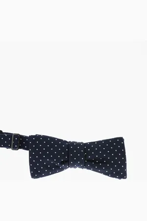 corneliani Micro Checked Silk Bow Tie