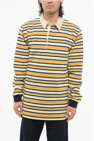Gucci Long-sleeved Cotton Polo with Balanced Stripe Motif