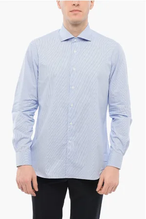 corneliani Micro Checked Poplin Cotton Shirt