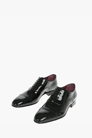 corneliani Patent Leather Oxford Shoes With Leather Sole