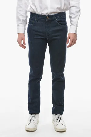 corneliani ID LUXURY DENIM Denims with Dark Wash and Logo Patch 17cm