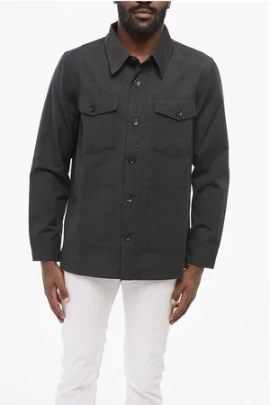 DEPARTMENT 5 Virgin Wool and Cotton Overshirt with Double Breast Pocket