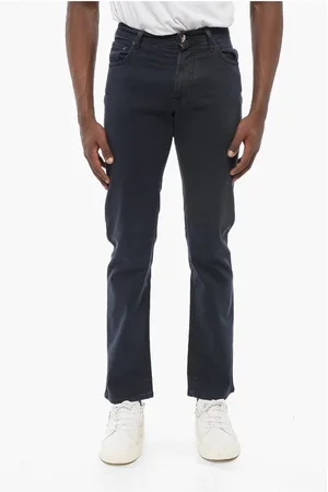 corneliani ID Ton-sur-ton Embroidered Denims