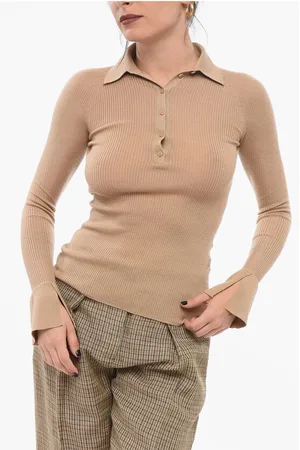 Sa Su Phi Ribbed Cashmere Blend Sweater with Polo Neck