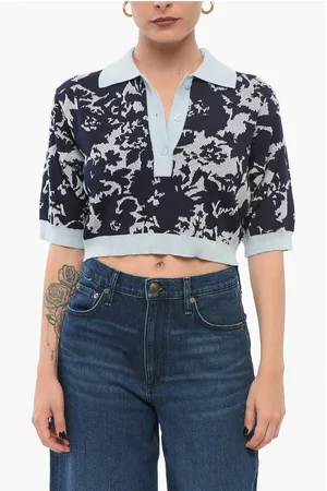 Kenzo Jacquard Cotton Blend Cropped Fit Polo