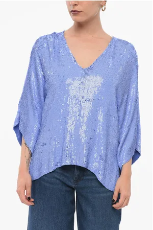 PAROSH Long Sleeved Top With Allover Sequins