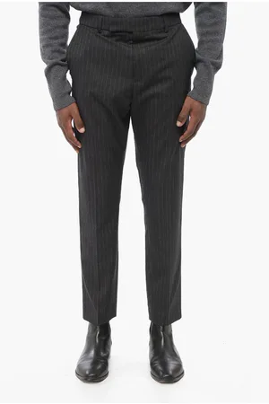 Céline Pinstriped Wool Pants with Belt Loops