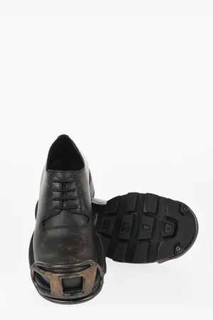 Diesel Dirty Effect Leather D-HAMMER SO D Oxford Shoes with Oval-D
