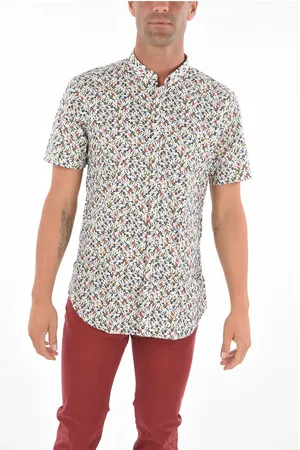 corneliani CC COLLECTION Floral Patterned Short-sleeve Shirt with Butto