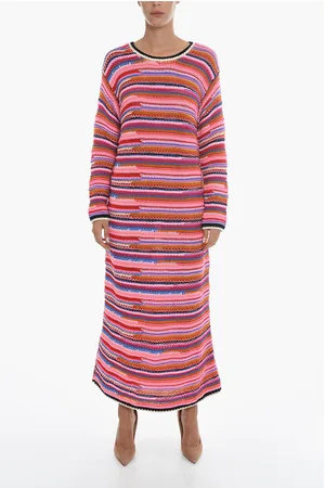 Dsquared2 Long Sleeved Knitted Wool Maxi Dress