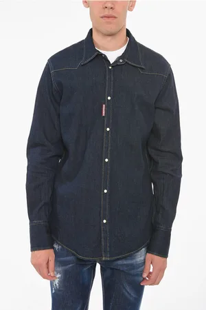 Dsquared2 Hemp-blend Denim Western Shirt
