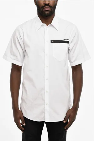Dsquared2 Popeline spread collar shirt with breast pocket