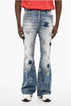 Dsquared2 All-Over Patches Boot Cut Jeans