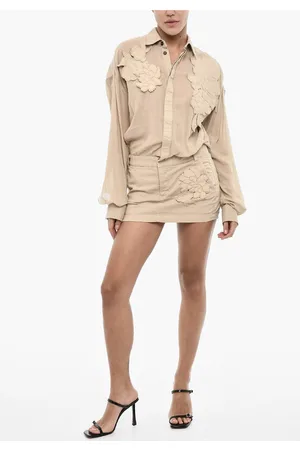 Dsquared2 Floral-Motif Solid Color Mini Shirtdress