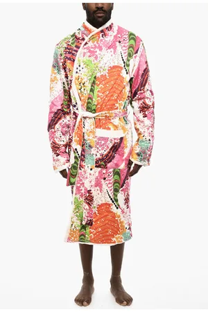 Dsquared2 Cotton Printed Bathrobe with Belt