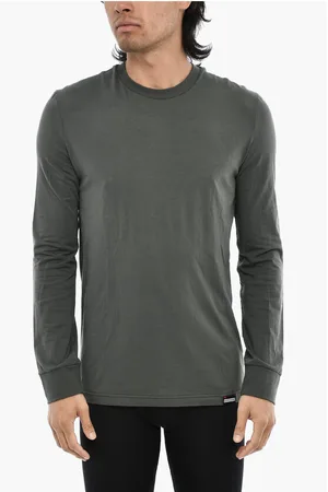 Dsquared2 Long Sleeve Solid Color Underwear Crew-neck T-shirt