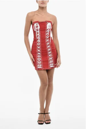 Dsquared2 Strapless Mini Dress with Frontal Laces