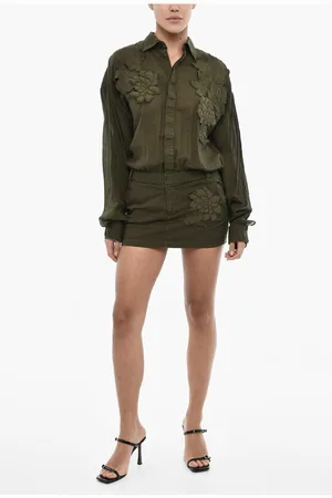 Dsquared2 Floral-Motif Solid Color Mini Shirtdress