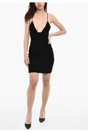 Dsquared2 Deep Neckline Ribbed Mini Dress