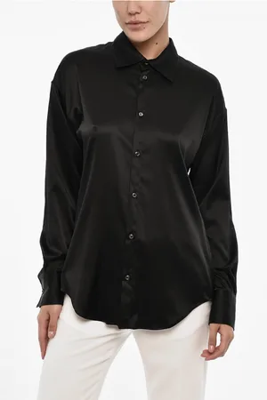 Dsquared2 Solid Color Satin Blouse with Jewels Back