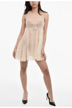 Dsquared2 Glitter Mesh Flared Mini Dress