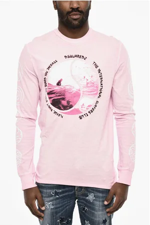 Dsquared2 Acid Wash Effect Long Sleeve Crew-neck T-shirt
