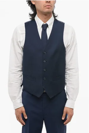 corneliani CC COLLECTION Virgin Wool REFINED Vest with Back Martingale